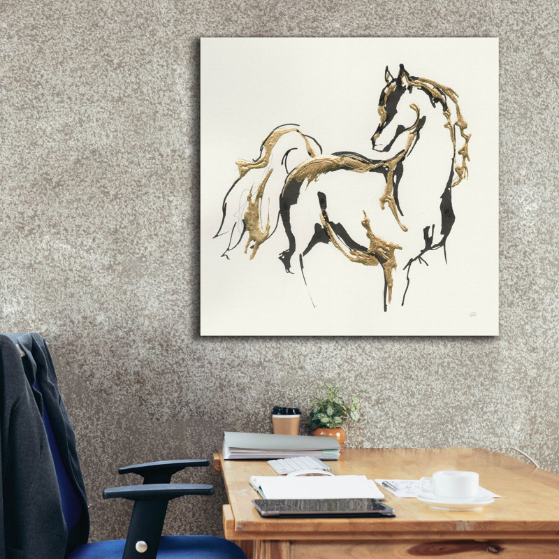 «Epic Graffiti» Golden Horse V3 »par Chris Paschke, art mural sur toile, 37 po x 37 po