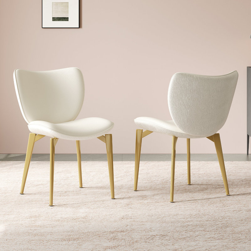 Ensemble de 2 chaises de salle à manger, dotées de sièges en cuir de polyuréthane de haute qualité, avec des pieds en acier au carbone et un dossier à texture de cuir unique