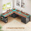 Bureau assis-debout électrique en forme de L de style ferme de 23,6 po de profondeur-561858227-797175869