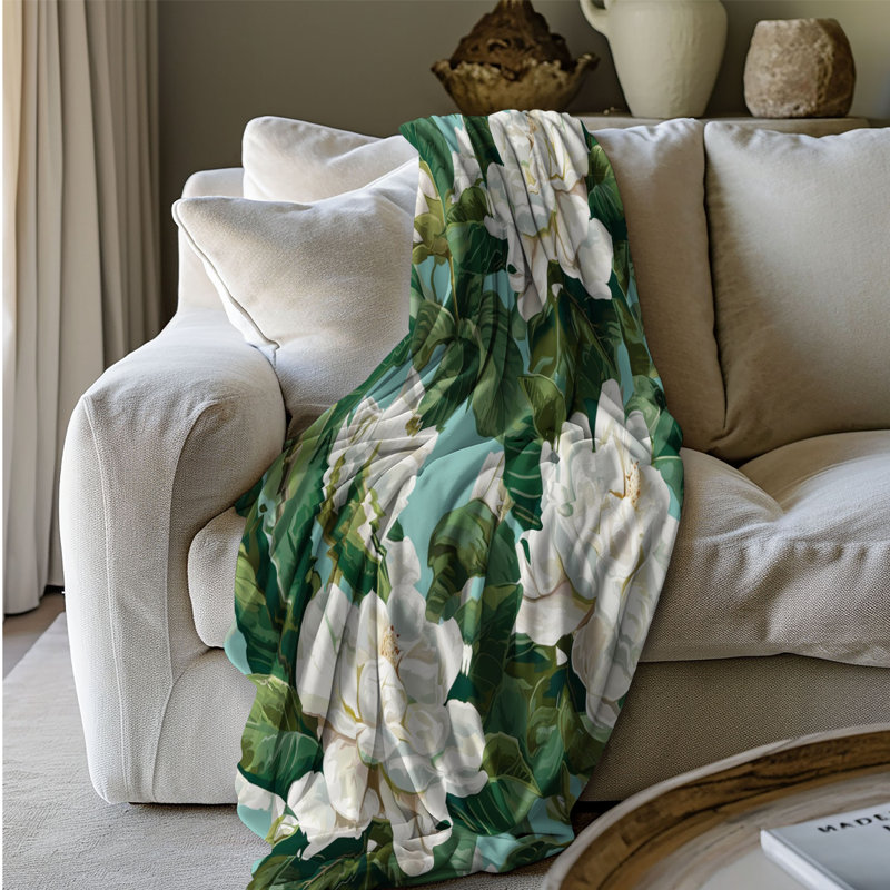 Bouquet de gardénia blanc - 1 pièce Sherpa Premium, Grand lit