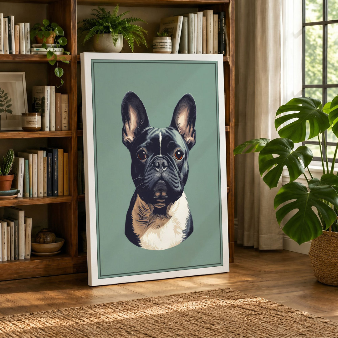 French Bulldog Portrait Modern - Wrapped Canvas