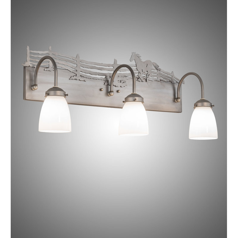 Éclairage pour meuble-lavabo 3 lumières 27 po, H 12 po x l 27 po x P 8 po, Acier industriel