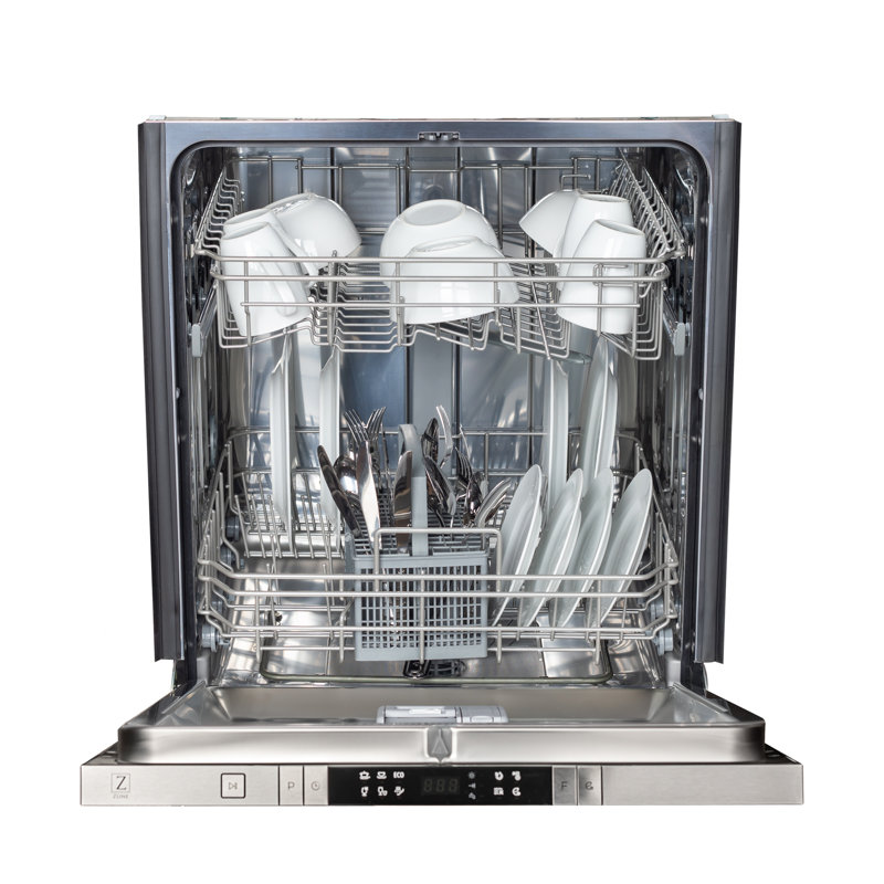 ZLINE 24 in. Fingerprint Resistant Control Dishwasher with Stainless Steel Tub and Style Handle, 52dBa