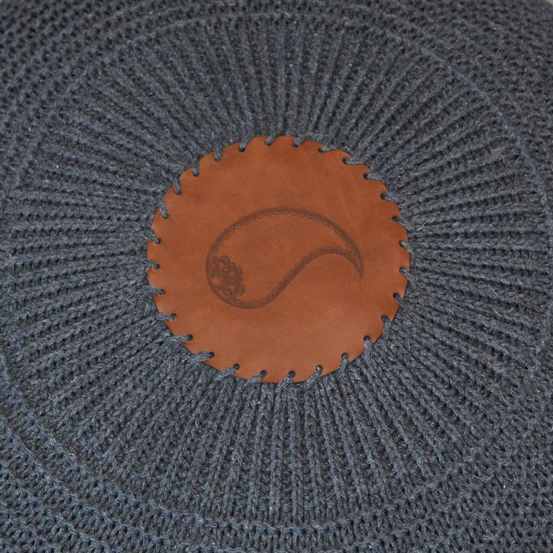 Pouf rond de 19 po de largeur, Gris foncé