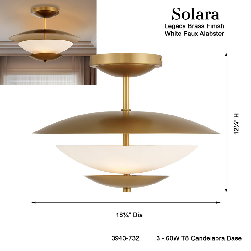 3 LIGHT SEMI FLUSH