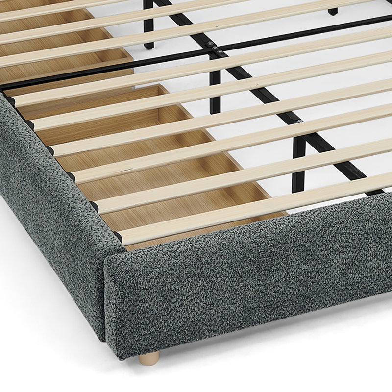 Structure de lit King, Gris foncé