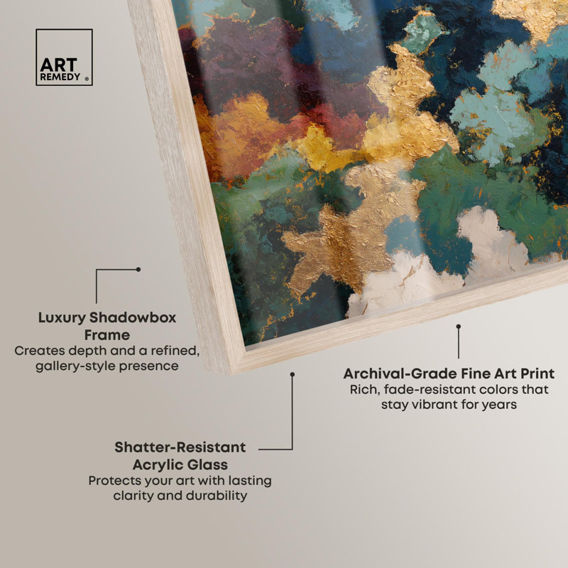 «Goldsmith's Atlas I», reproduction d'art abstrait par Art Remedy, H 11 po x l 16 po, Crème, crème