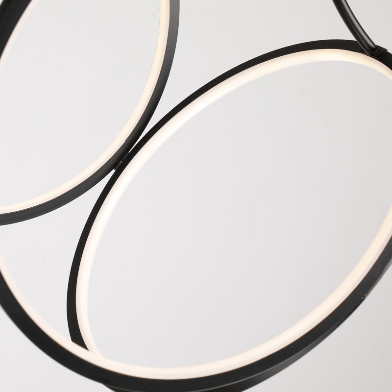 Luminaire suspendu rétro rétro avec cage géométrique noire intégrée
