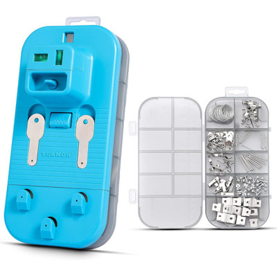 All‑in‑One Picture Hanging Kit, Hardware Storage Box with Assorted Picture Hanging Hooks Nails for Wall Mounting