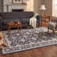 Tapis Sinclair traditionnel à motif floral intégral gris ivoire beige, lavable à la machine, antidérapant, à poils courts, pour l'intérieur et l'extérieur, adapté aux animaux domestiques, idéal pour le salon, la chambre, la salle à manger, l'entrée, le corridor ou le bureau.-1702652130