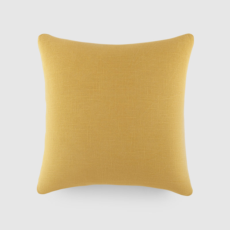 Coussin en coton uni, Jaune