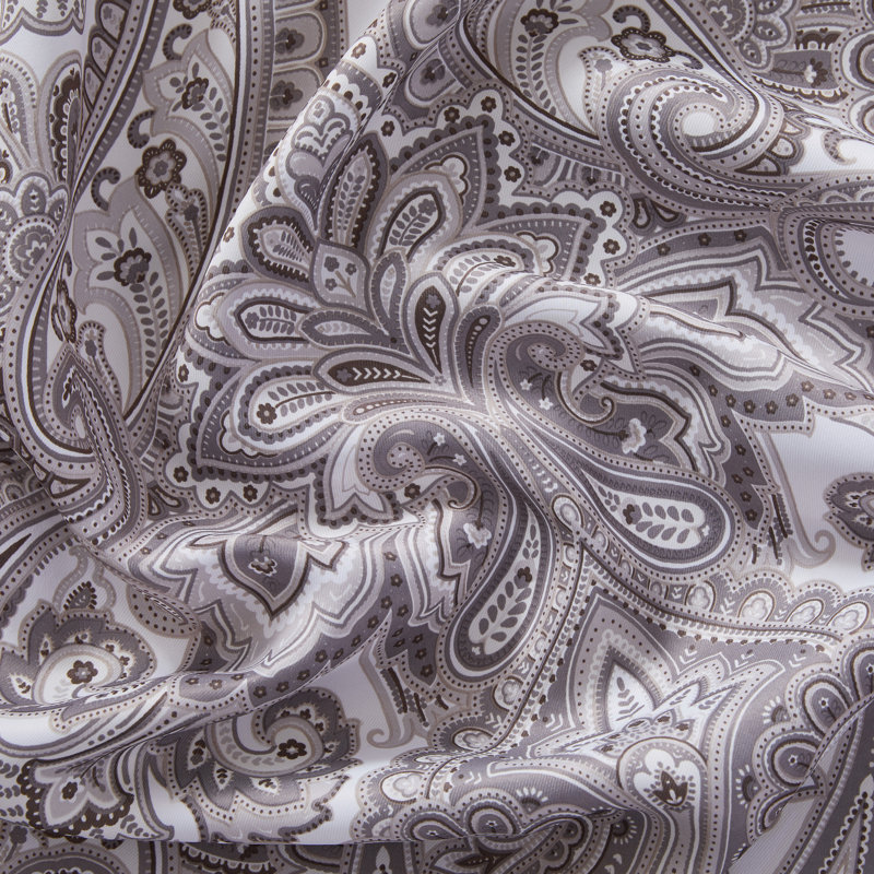 Annabel Paisley Room Darkening Thermal Grommet Curtain Panels Set for Living Room, Taupe, 50" W x 96" L