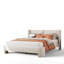 Structure de lit rembourrée avec tête de lit et ports USB, conception en nuage, aucun sommier nécessaire, blanc crème-396298051-424805972