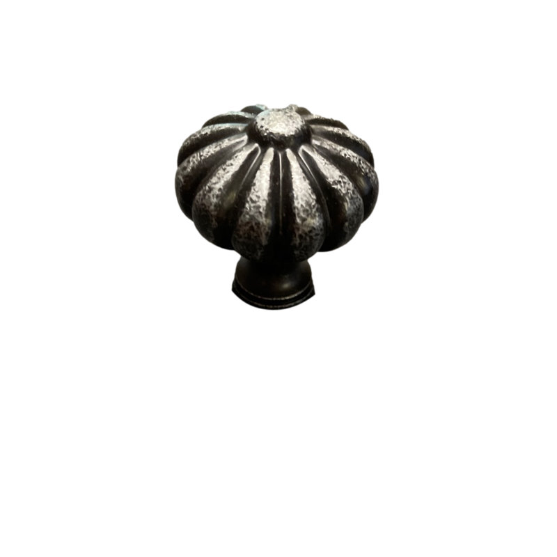 (Paquet de 5) Poignée de citrouille de 1 1/3 po, Argent antique