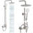 Outdoor Rain Shower Kit with Handheld Sprayer, Wall Mounted SUS304 Stainless Steel Shower System with Adjustable Slide Bar-129452152
