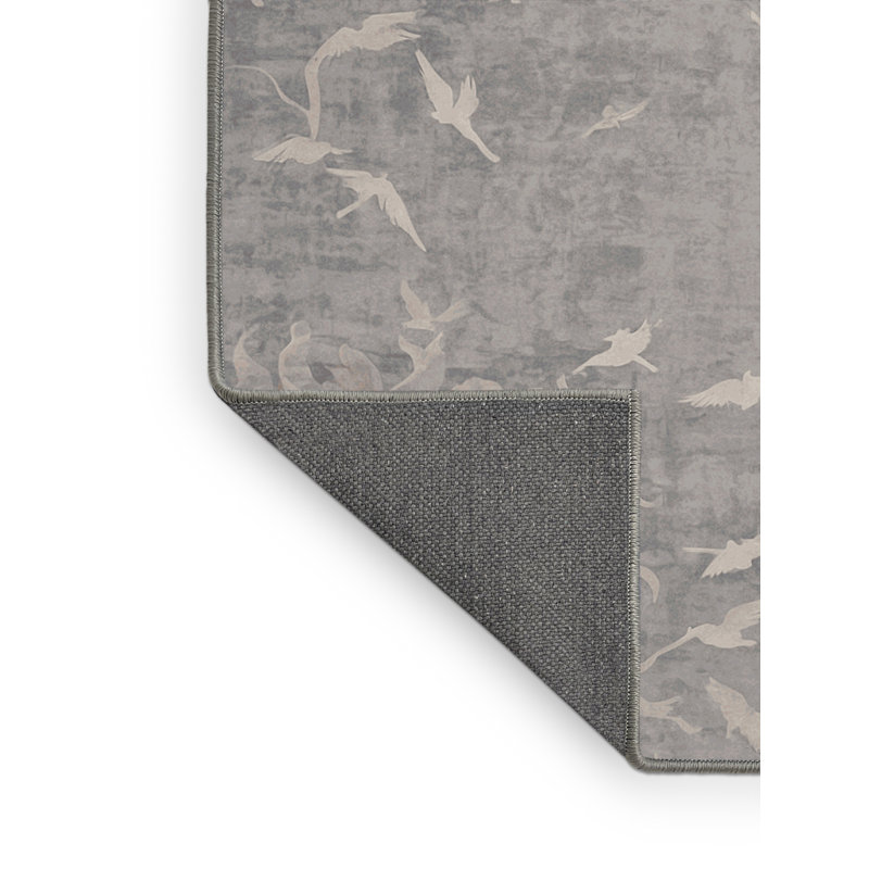 Tapis gris soyeux et moelleux, Rectangle 7 pi x 10 pi