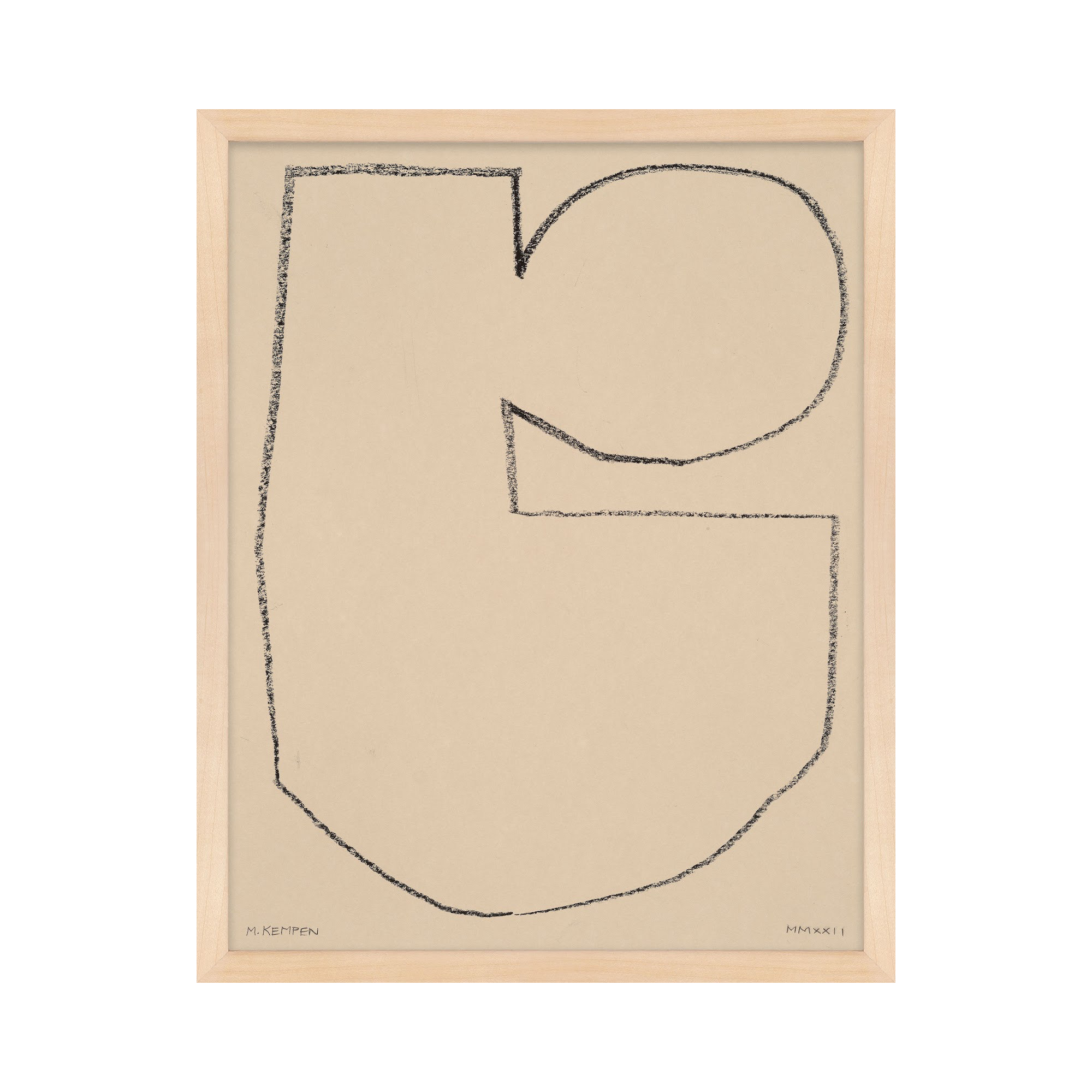Outlines 5 by Michael Kempen, 24" W x 30" H, Maple Framed