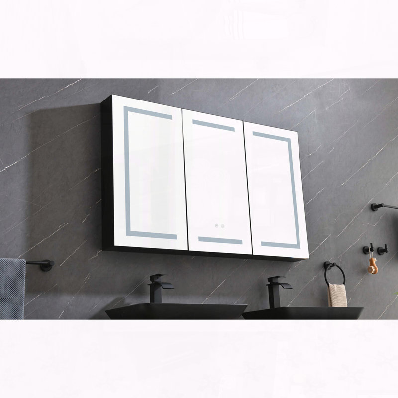 48" LED Mirror Medicine Cabinet with Lights, Defogger, and USB