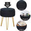 Repose-pieds rond en velours avec rangement-825760678