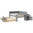 Full Size Daybed With Storage Shelves,Drawers,Trundle,Charging Station,LED Light,Desk And Cabinet,Gray-774185977