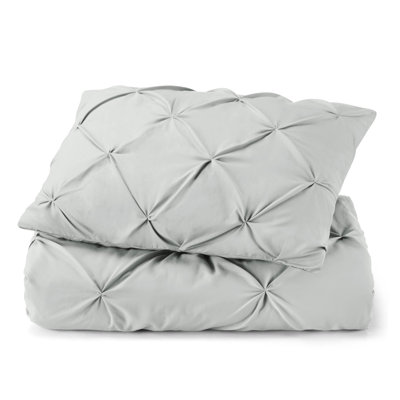 Double Brushed Pleated Duvet Cover Set