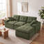 Canapé d'angle modulaire Cloud en forme de L de 103 pouces avec méridienne, assise extra profonde, revêtement en velours côtelé-1587661926