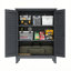 Armoire à outils de 119 cm de hauteur, couleur ardoise, idéale pour la salle de bain, l'atelier ou les espaces extérieurs. Ses compartiments bien organisés optimisent l'espace et offrent un rangement métallique soigné. Économiser de la place.