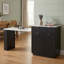 Table de cuisine 82,6 "en MDF avec rangement double-face, 2 tiroirs et 2 tablettes ouvertes noires-129948090