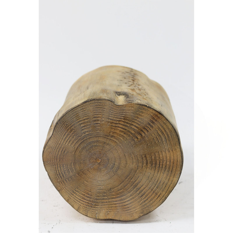 Outdoor 14.25Inch MGO Side Table, Hand-Painted Wood  Stump