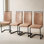 Set of 4 Side Chairs with Brown-Toned Fabric Upholstery, High Back and Black Metal Legs for Dining Room or Kitchen