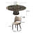 Simple Natural Marble Round Dining Table Set-103410375-125120104