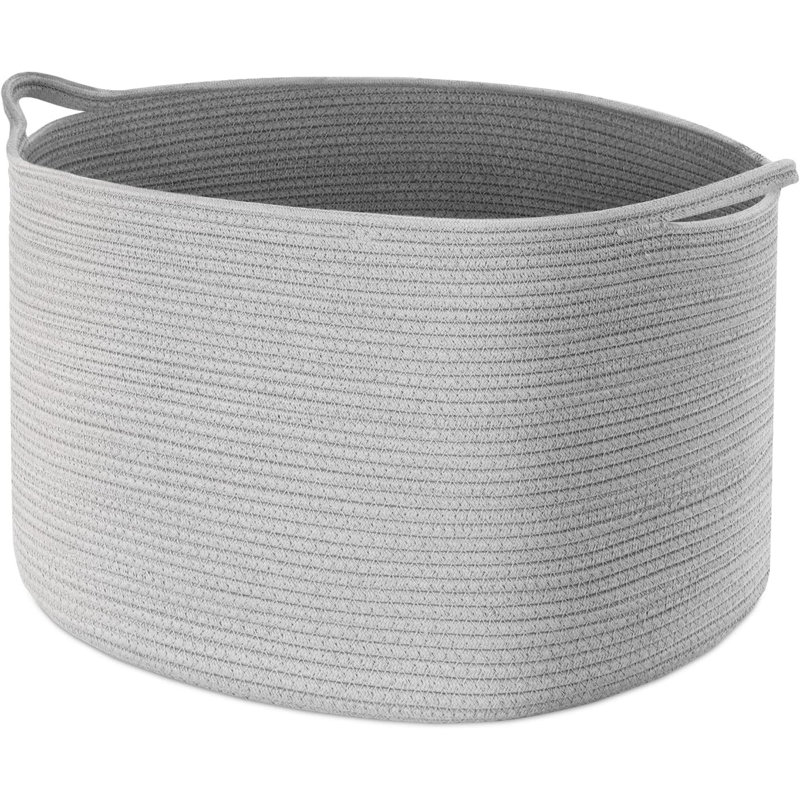 Laundry Basket with Handles, Grey
