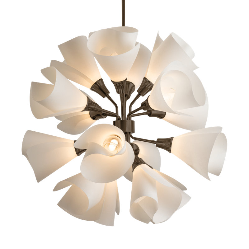 Lustre sphérique spoutnik à 16 lumières Mobius, Bronze