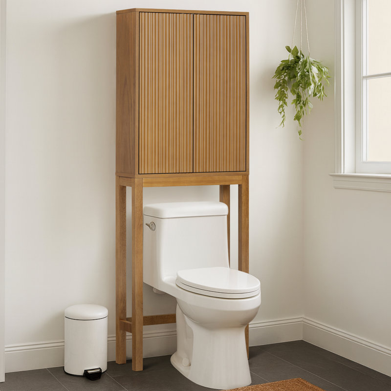 Tremolo 2 Door Over-Toilet Storage Cabinet With Sturdy Shelves for Bathroom Organization, Natural