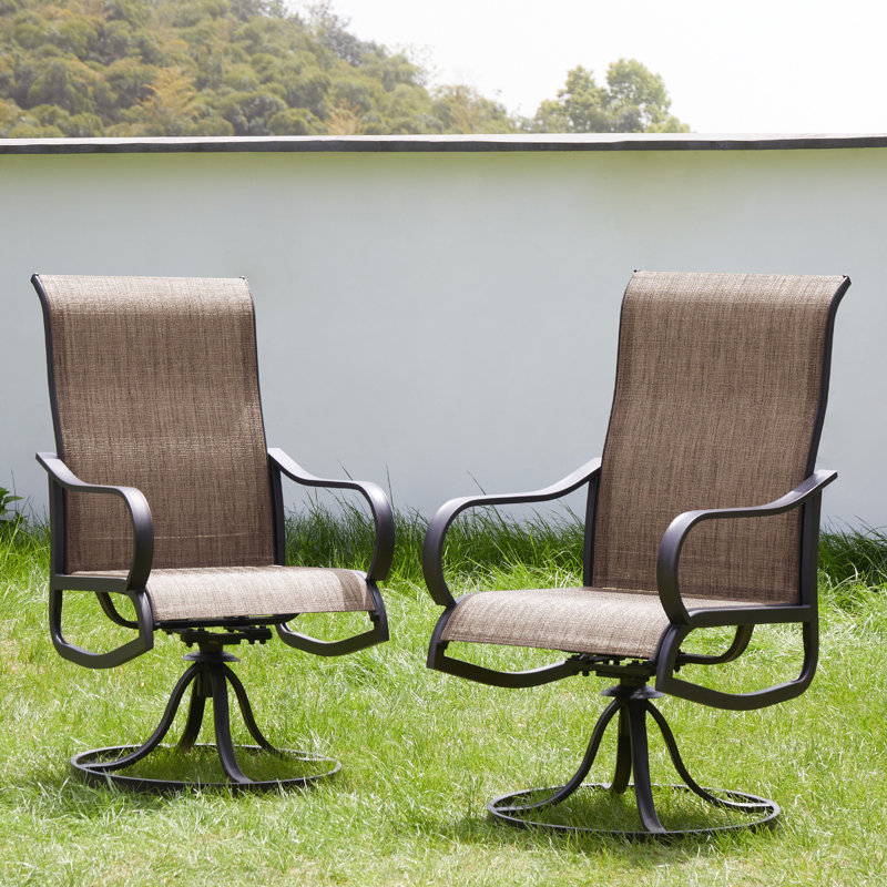 Fauteuil de patio extérieur en acier Angeli, Taupe