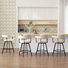 Nelsonville Swivel Upholstered 26" Linen Counter Stool With Curved Wing Back And Metal Frame(Set Of 4)