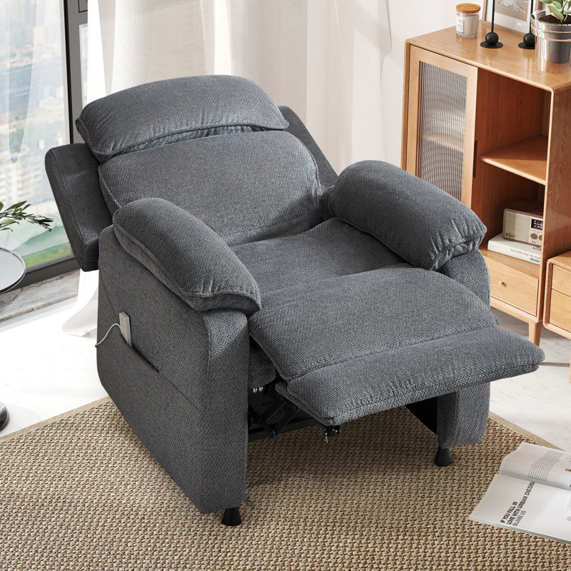  Nicollas 36.61'' Wide Modern Soft Fabric Upholstery Power Reclining Chair with Remote Control & 4 Stable Legs For Easy Clean