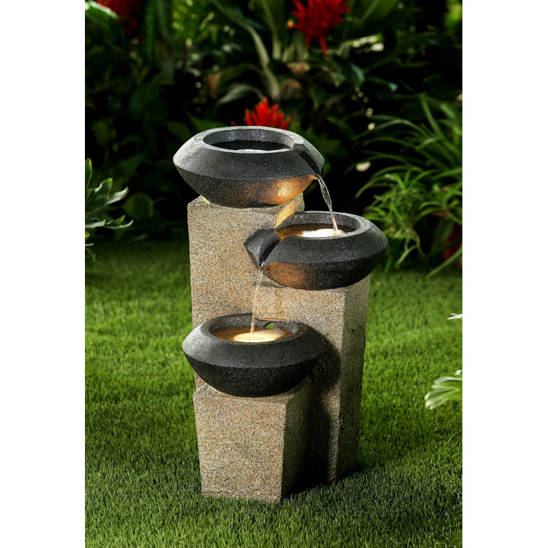 Outdoor Cascade Fountain with Lights