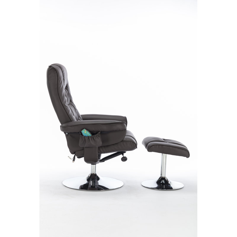 Tasha 79cm Wide Ergonomic Recliner with Massager, Black