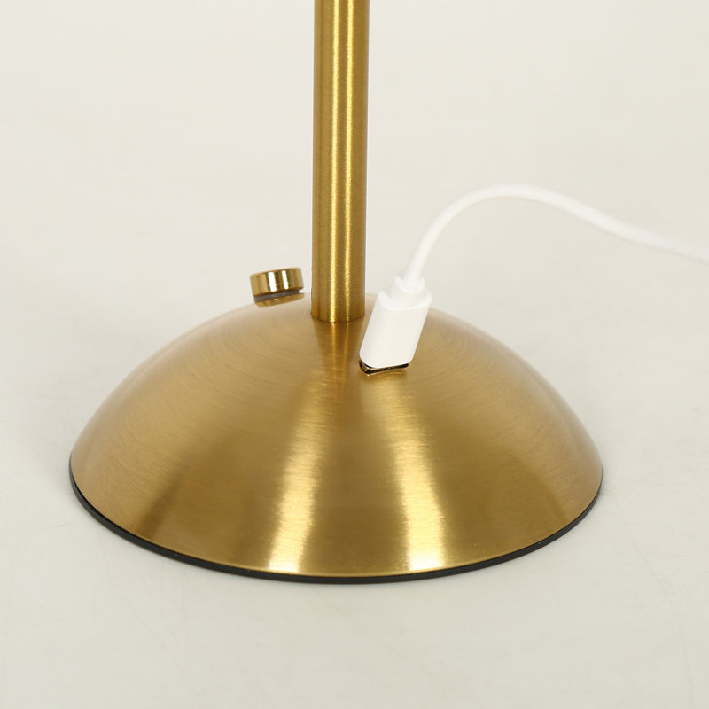 Lamp, Red / Antique Brass
