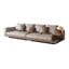 Canapé modulaire kaki en cuir véritable-717553990