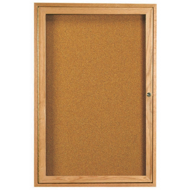 Wall Cork Bulletin Board, One, 48" H x 36" W, High Gloss Clear Laquer