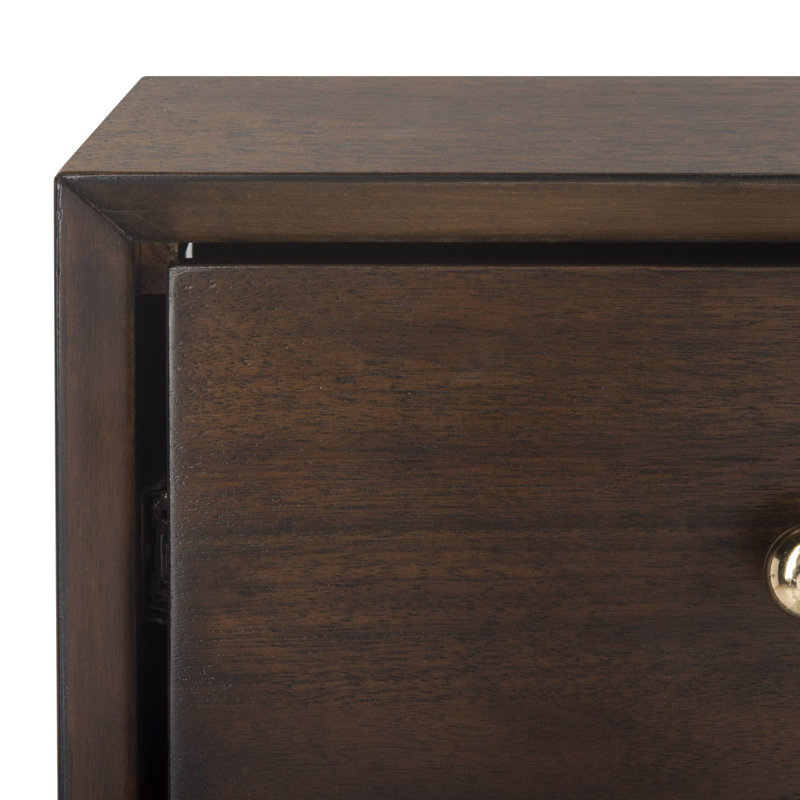 Samuel 2 Piece Bedroom Set, Walnut/Gold