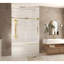 Portes de douche et de baignoire modernes, l 56-60 po x H 60 po, verre transparent, or