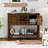 Buffet Sideboard Cabinet Entryway Console Table with 2 Doors and 2 Drawers Brown-1849609019