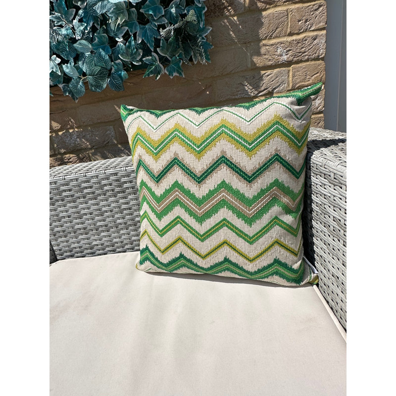 Abstract Blue Square Cushion Cover, Green