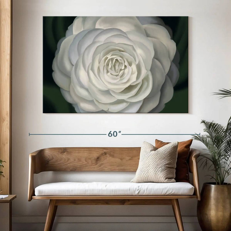 " Camellia ", 34" H x 51" W x 1.25" D
