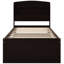 Lit plateforme simple brun foncé avec rangement efficace, tête de lit à DEL et station de charge blanche, 2 tiroirs, lit gigogne-2087529578