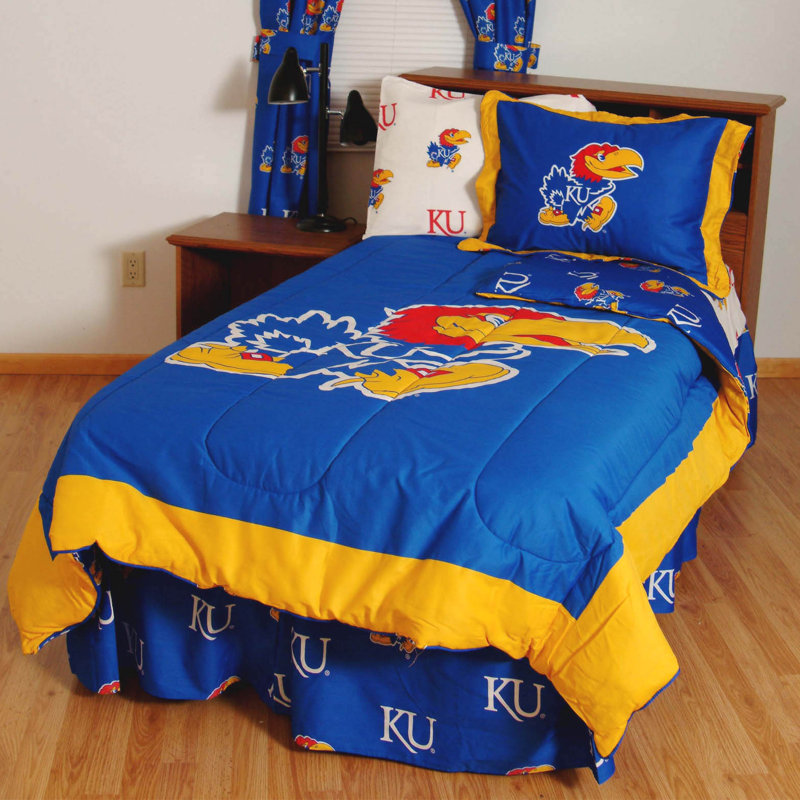 NCAA Comforter, Kansas, Twin Comforter + 7 Additional Pieces