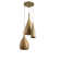 Chaffin 3-Light Natural Rattan Teardrop Cluster Ceiling Pendant Light in Brass Modern Boho Hanging Chandelier